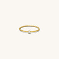 Jessi hammered band ring in 14k gold fill with a sparkling accent stone