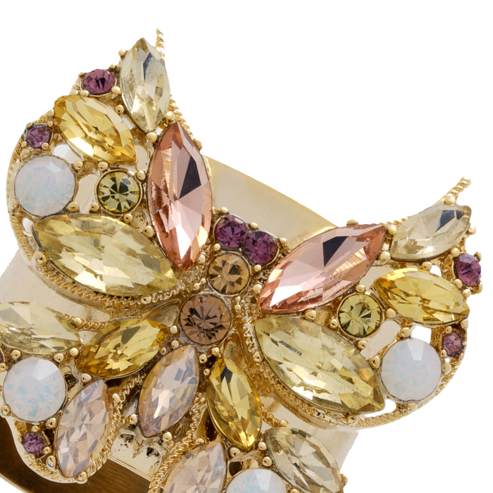 Jeweled Butterfly Napkin Rings, Yellow, Set of Two - The Well Appointed House