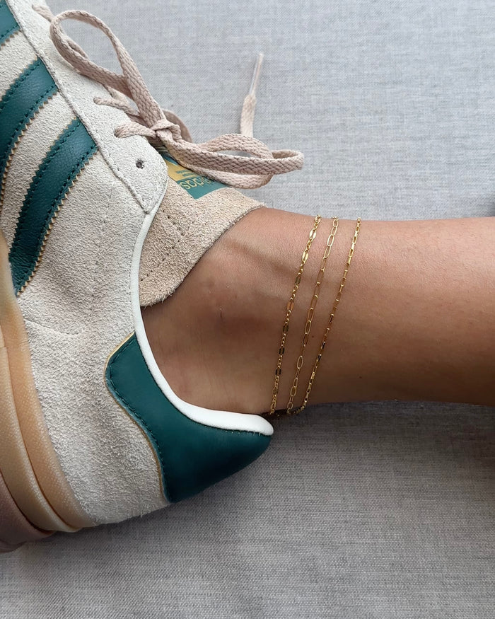 Dainty Joy square link anklet by Beads by Tara in 14k gold fill