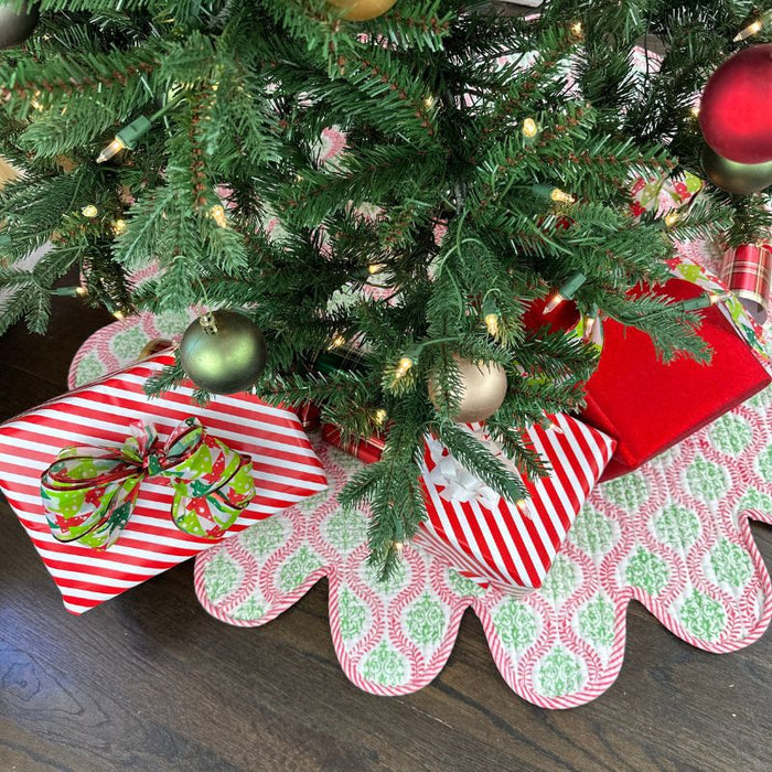 Holiday Vines Quilted Christmas Tree Skirt - The Well Appointed House