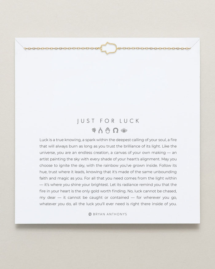 Bryan Anthonys Just For Luck Hamsa Gold Bracelet On Card