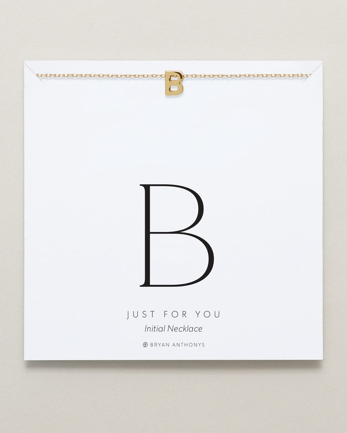 Bryan Anthonys Just For You Initial B Gold Necklace On Card