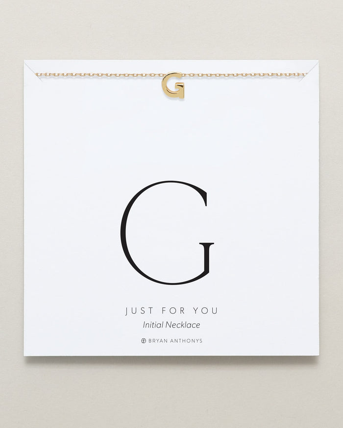 Bryan Anthonys Just For You Gold G Necklace On Card
