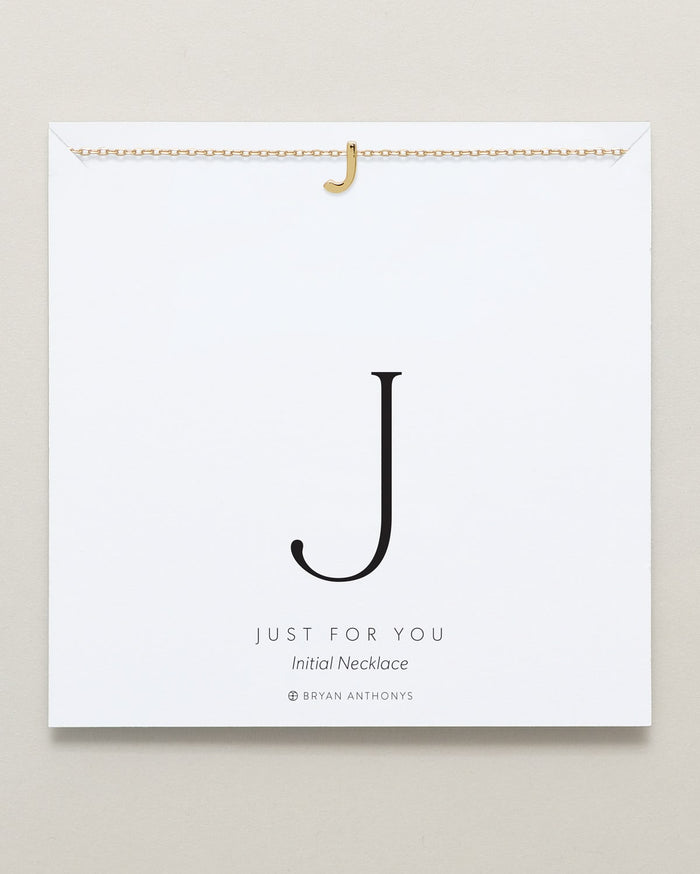 Bryan Anthonys Just For You Gold J Necklace On Card