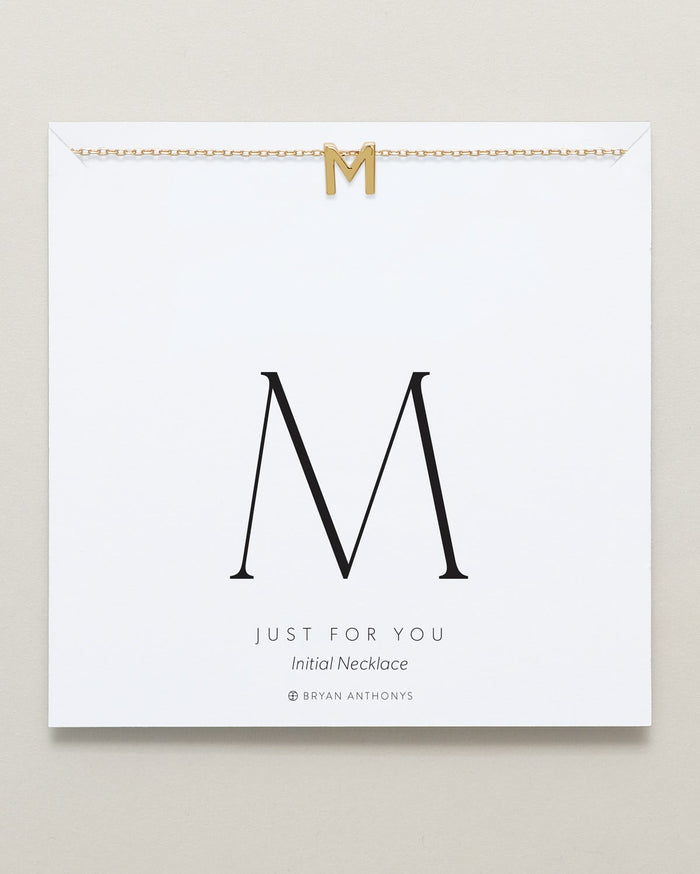 Bryan Anthonys Just For You Gold M Necklace On Card
