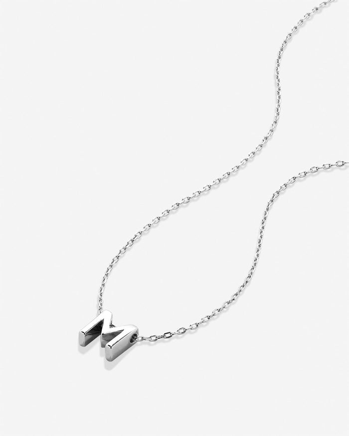 Bryan Anthonys Just For You Silver M Necklace Macro