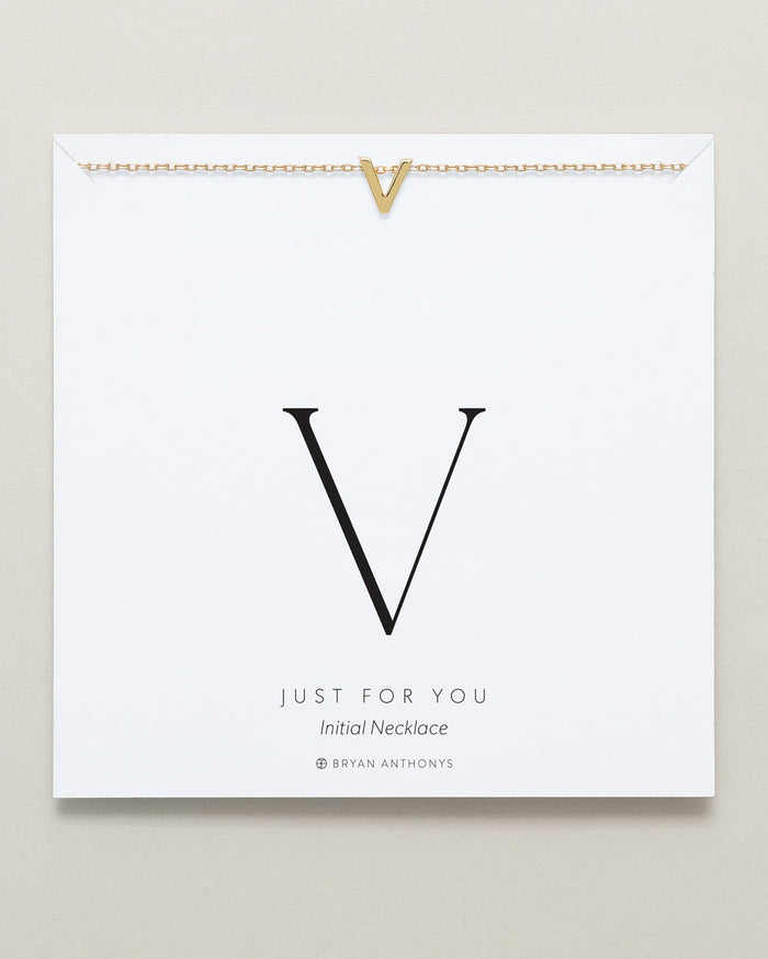 Bryan Anthonys Just For You Gold V Necklace On Card