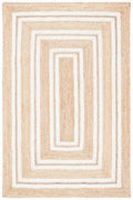 Jute Ivory & Natural Concentric Rectangle Pattern Area Rug - Rugs - The Well Appointed House