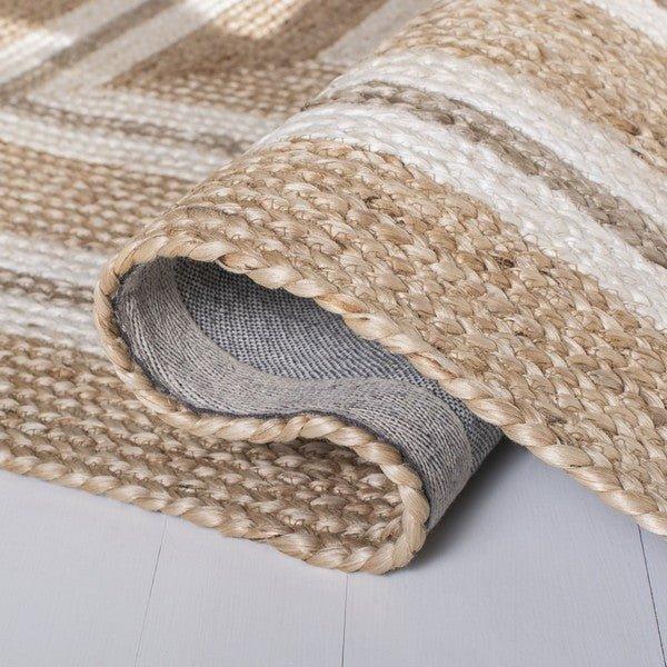 Jute Ivory & Natural Concentric Rectangle Pattern Area Rug - Rugs - The Well Appointed House