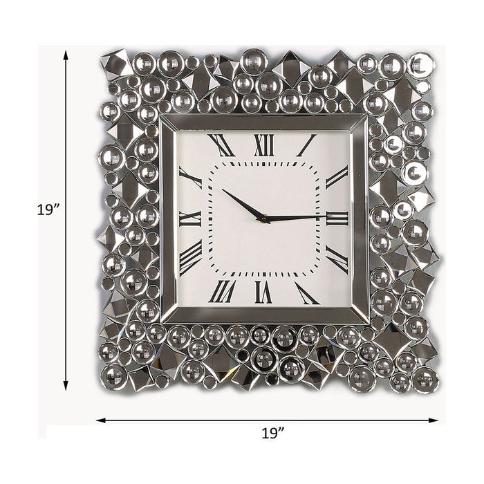 Kachina - 19" Wall Clock - Mirrored & Faux Gems