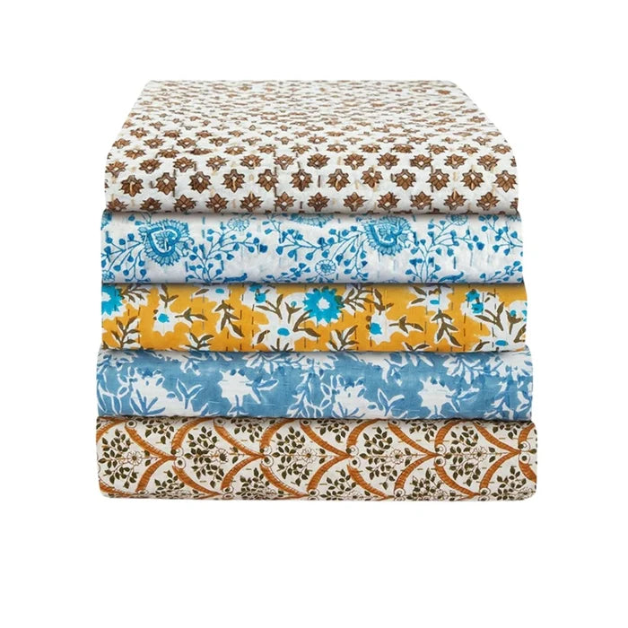 Kaemon Blue & White Throw Blanket - Throw Blankets - The Well Appointed House