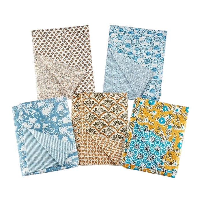 Kaemon Blue & White Throw Blanket - Throw Blankets - The Well Appointed House