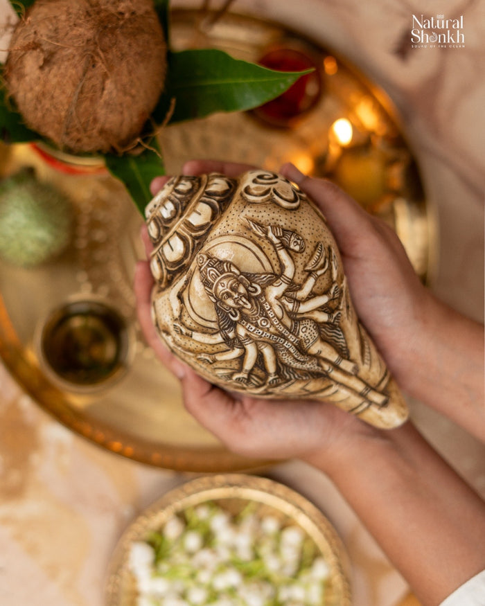 Kali Mata Carved Shankh