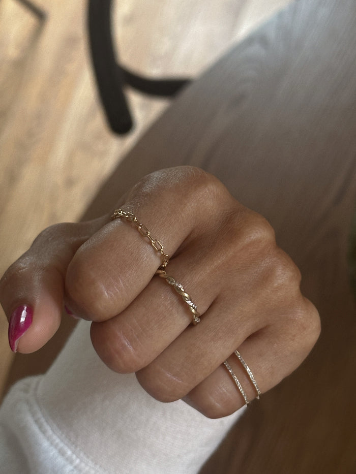 Kaylee chain ring by Beads by Tara in tarnish-resistant 14k gold fill