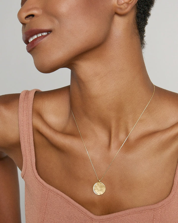 Close-up of Keep Dreaming Necklace in 14k gold finish