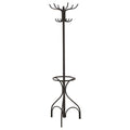 Kiefer - 12 Hook Freestanding Metal Coat Rack Hat Hanger - Black