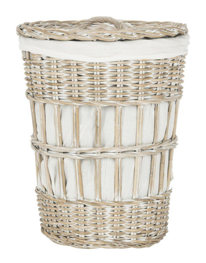 Kubu White Wash Storage Hamper With White Liner - Hampers - The Well Appointed House