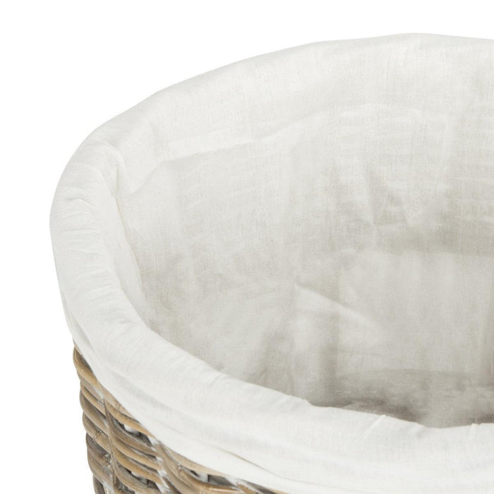 Kubu White Wash Storage Hamper With White Liner - Hampers - The Well Appointed House