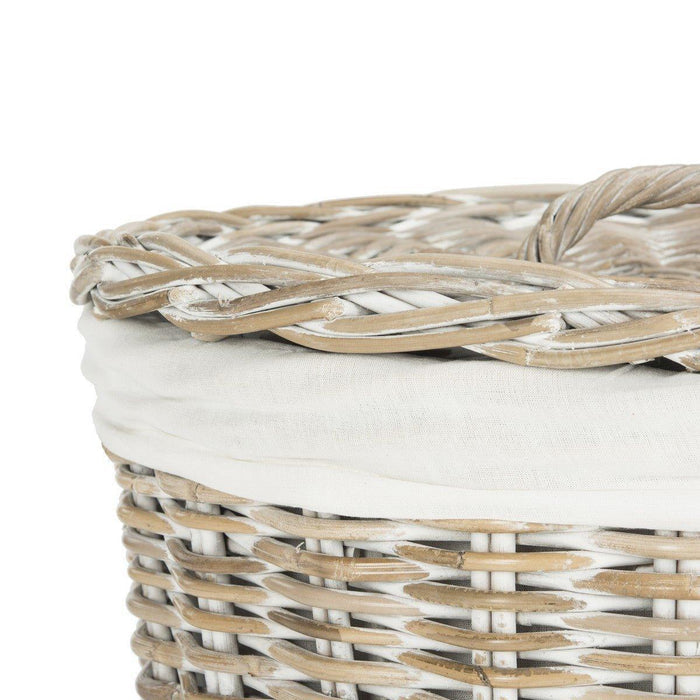 Kubu White Wash Storage Hamper With White Liner - Hampers - The Well Appointed House