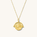 Lady G necklace with a detailed coin pendant depicting Lady Godiva