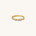 The Laguna ring in 14k gold fill, set with three mini CZ stones