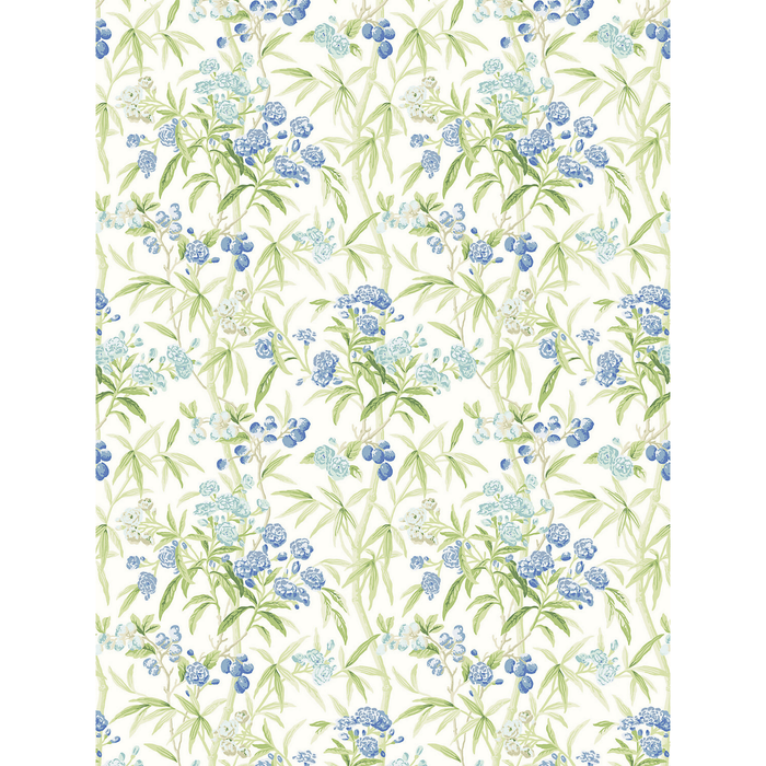 Scalamandre Lanai Wallcovering in Lagoon – Blue, Green, Aqua & Cream - Wallpaper - The Well Appointed House