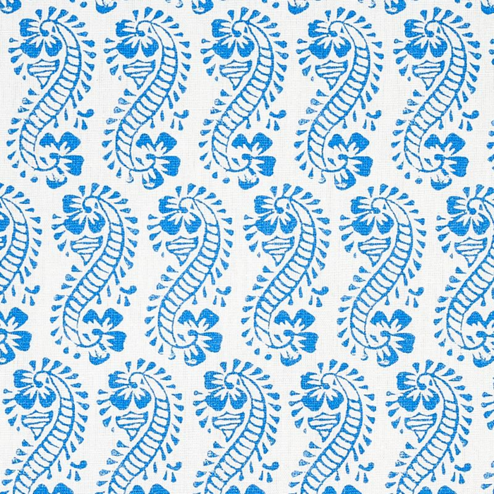 Lani Blue Botanical Paisley Fabric - The Well Appointed House