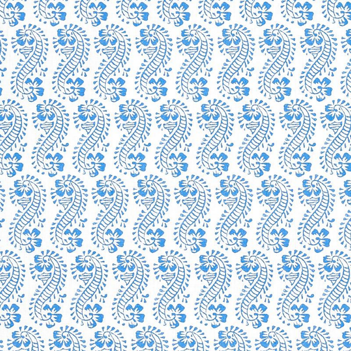 Lani Blue Botanical Paisley Fabric - The Well Appointed House