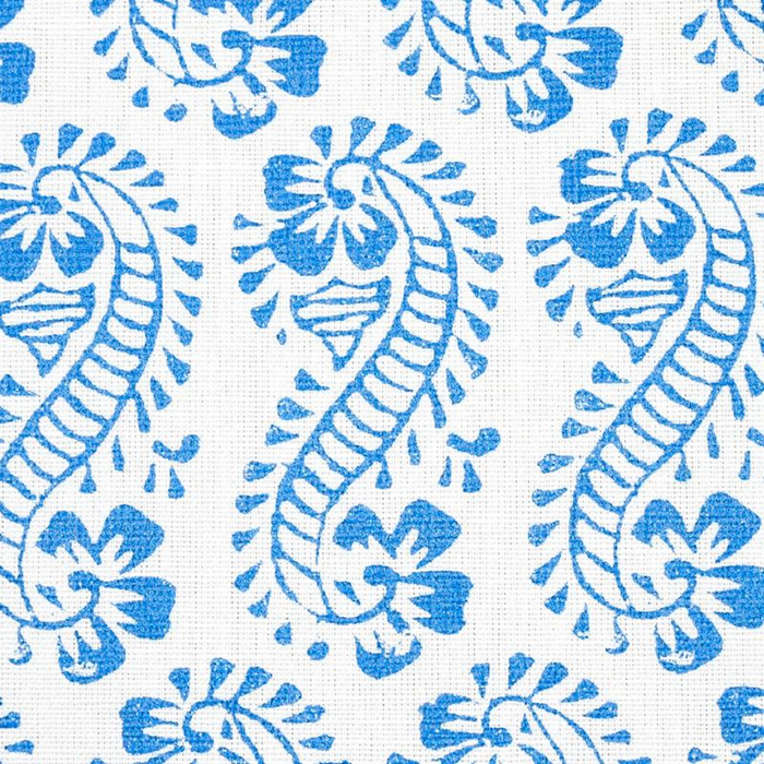 Lani Blue Botanical Paisley Fabric - The Well Appointed House