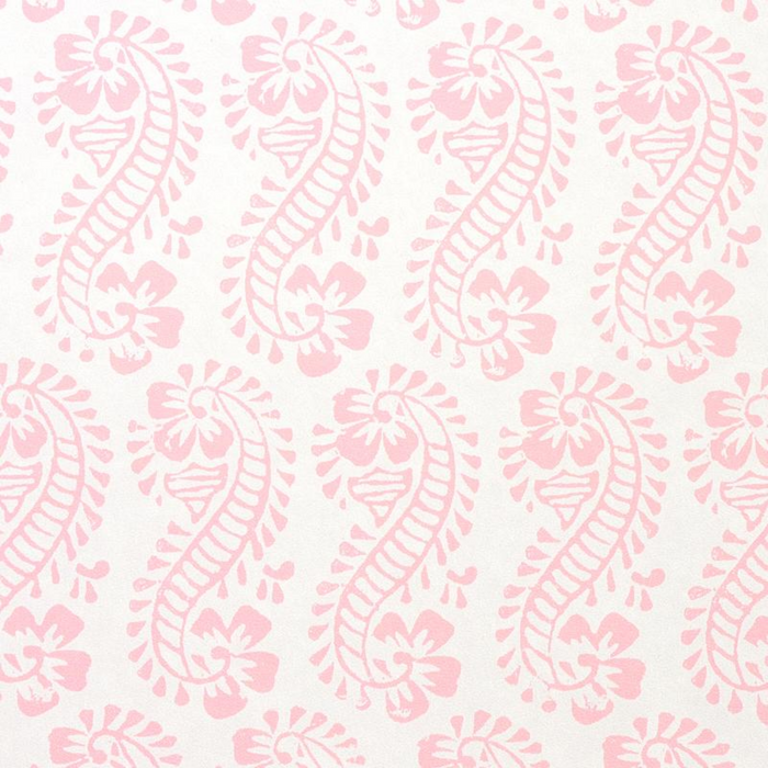 Schumacher Lani Pink Botanical Paisley Wallpaper - The Well Appointed House