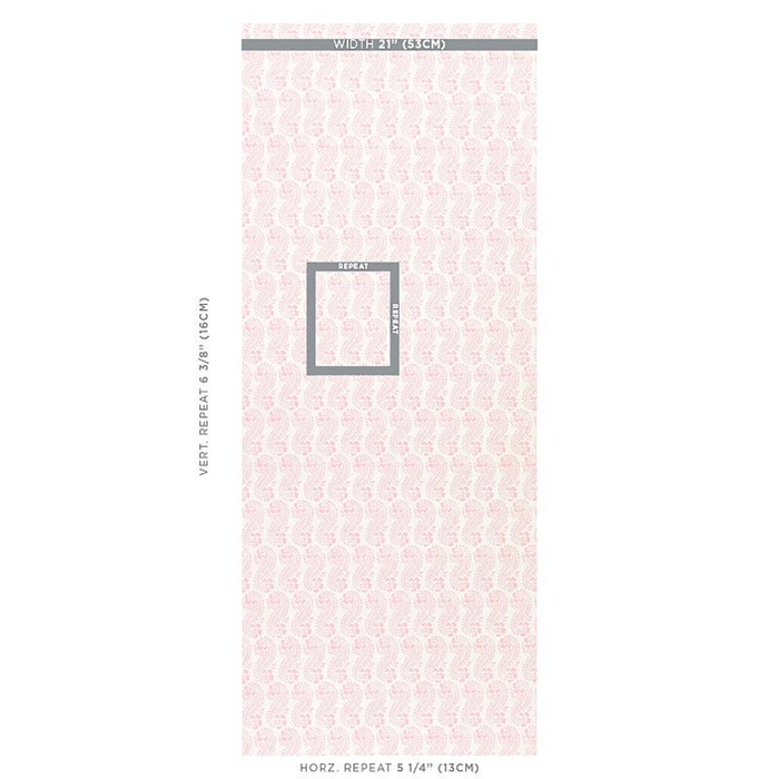 Schumacher Lani Pink Botanical Paisley Wallpaper - The Well Appointed House