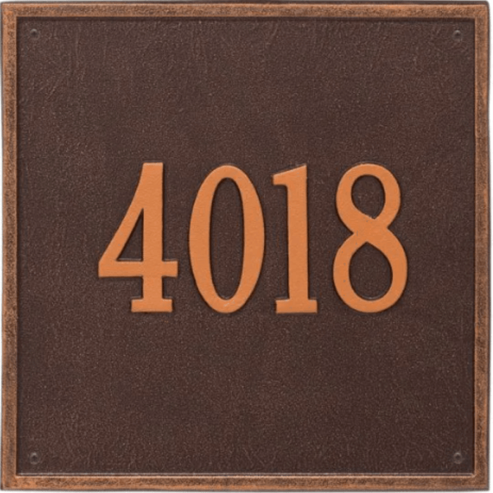 Large Personalized Square Address Wall Plaque– Available in Multiple Finishes - Address Signs & Mailboxes - The Well Appointed House