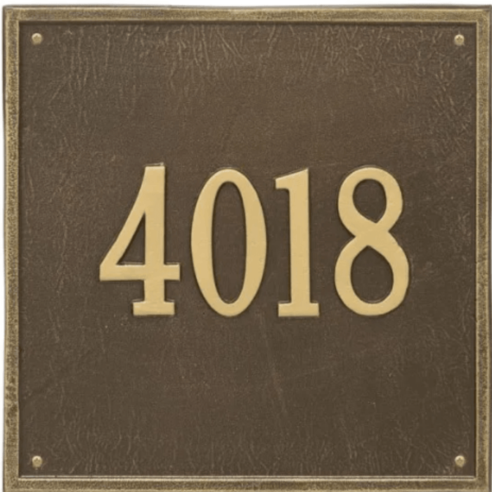 Large Personalized Square Address Wall Plaque– Available in Multiple Finishes - Address Signs & Mailboxes - The Well Appointed House