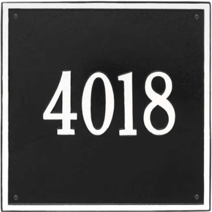 Large Personalized Square Address Wall Plaque– Available in Multiple Finishes - Address Signs & Mailboxes - The Well Appointed House