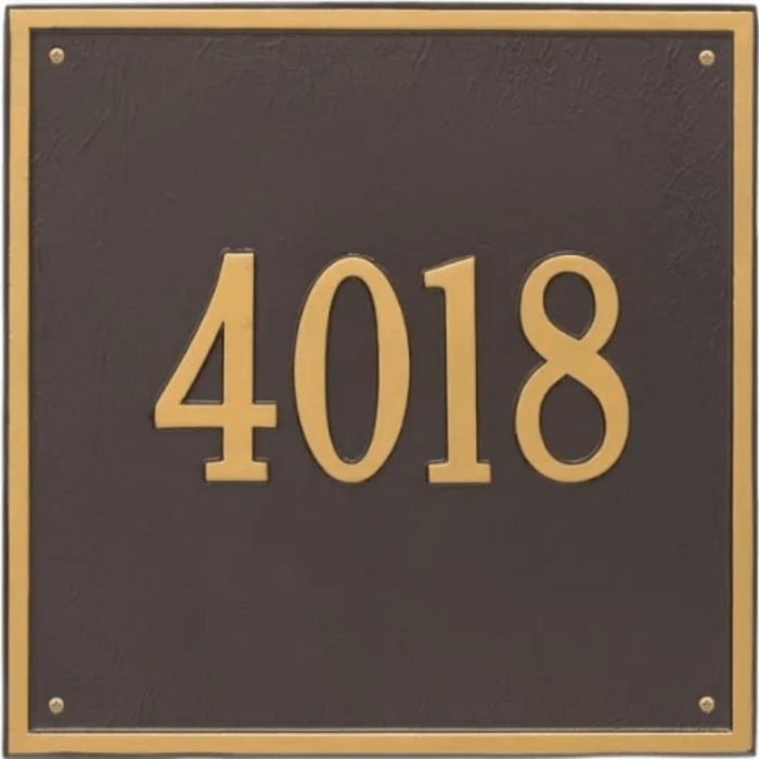 Large Personalized Square Address Wall Plaque– Available in Multiple Finishes - Address Signs & Mailboxes - The Well Appointed House