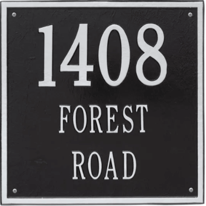 Large Personalized Square Three Line Address Wall Plaque – Available in Multiple Finishes - Address Signs & Mailboxes - The Well Appointed House