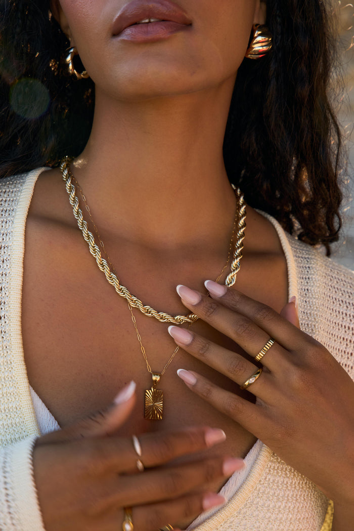 Gold-filled Large Rio rope necklace available in eighteen and twenty inch