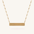 Lennon coordinate necklace engraved with custom latitude and longitude