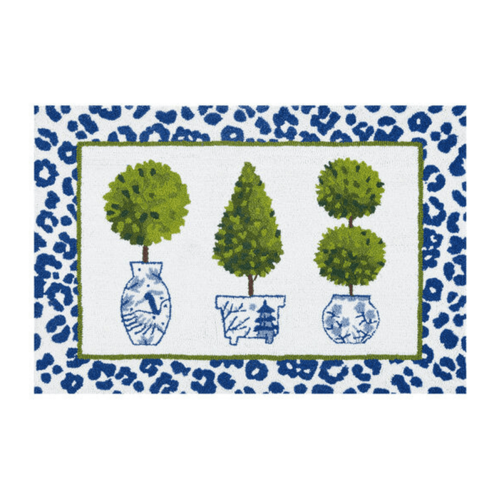 Leopard Print Topiary Latch Hook Rug - Rugs - The Well Appointed House