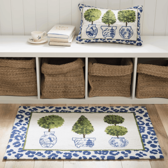 Leopard Print Topiary Latch Hook Rug - Rugs - The Well Appointed House