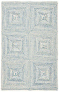 Light Blue & Ivory Hand Tufted Geometric Motif Area Rug - Rugs - The Well Appointed House