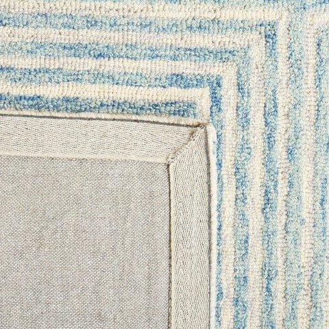 Light Blue & Ivory Hand Tufted Geometric Motif Area Rug - Rugs - The Well Appointed House