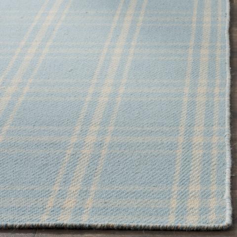 Light Blue & Pale Yellow Plaid Area Rug - Rugs - The Well Appointed House