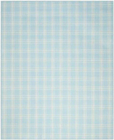 Light Blue & Pale Yellow Plaid Area Rug - Rugs - The Well Appointed House