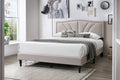 Light Brown Burlap 2 Queen Bed