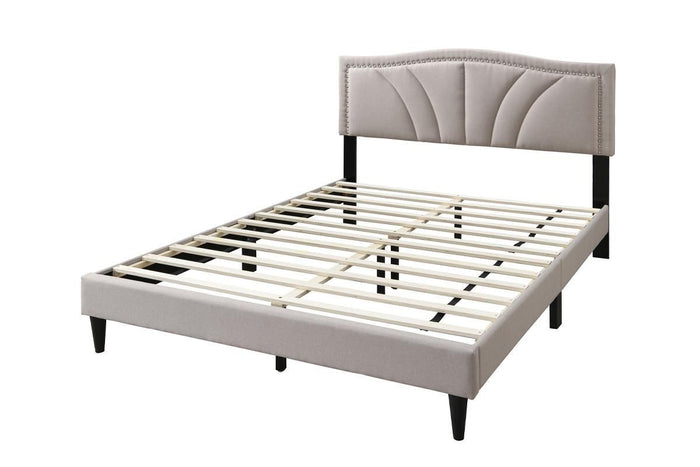 Light Brown Burlap 2 Queen Bed