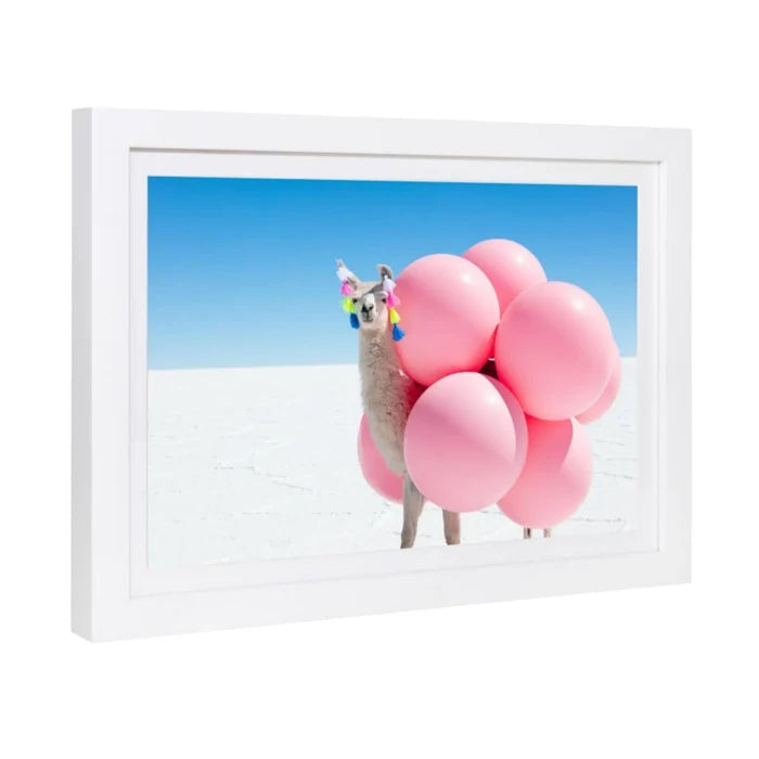 Llama with Pink Balloons and Tassels Mini Framed Print by Gray Malin - Photography - The Well Appointed House