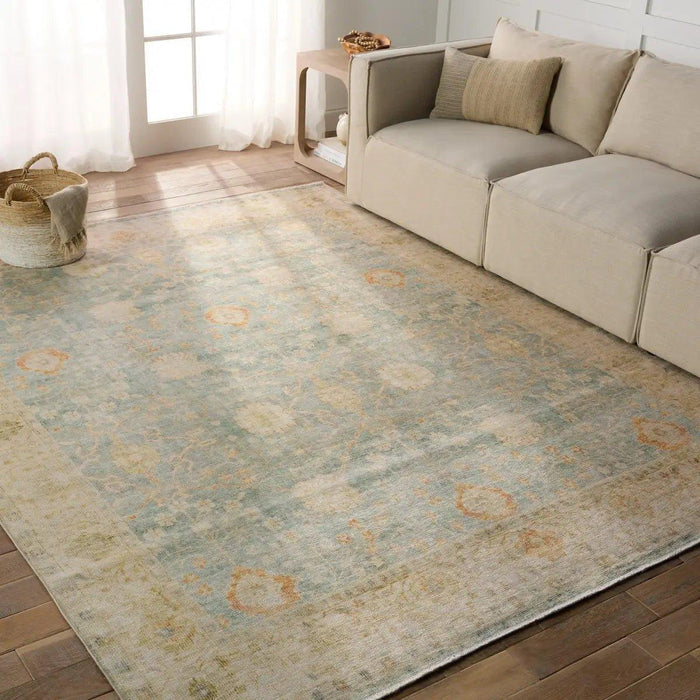 Lovato Area Rug in Yellow, Blue and Green Tones - Rugs - The Well Appointed House