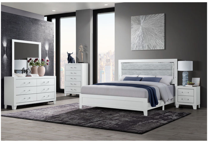 Luccia - Full Bed With LED - White