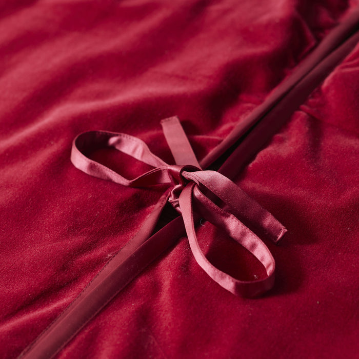Luxurious Classic Velvet Tree Skirt in Garnet Red - The Well Appointed House
